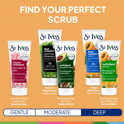 St. Ives non comedogenic apricot scrub for blemish prone skin care routine.