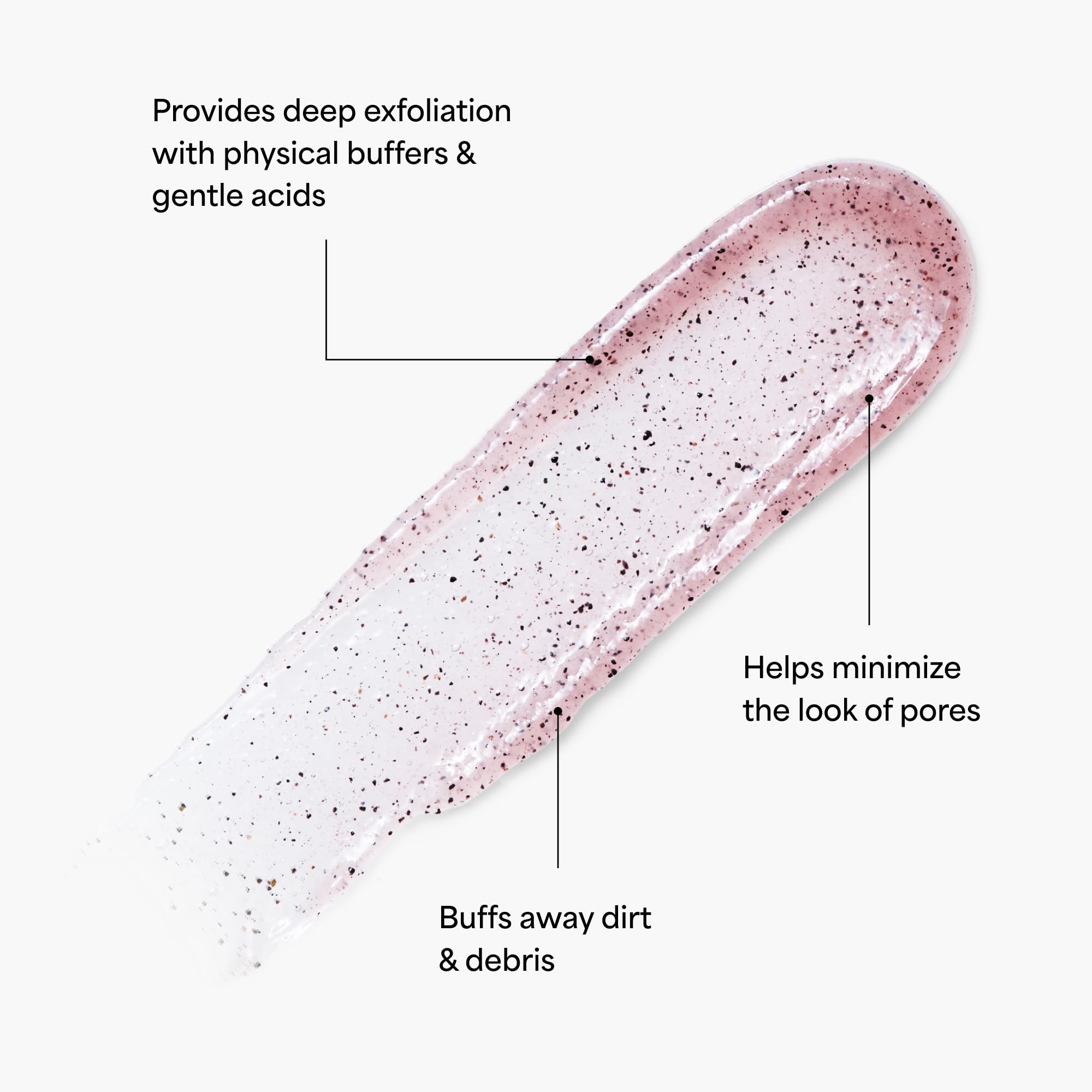 TULA pore minimizing face scrub texture close up
