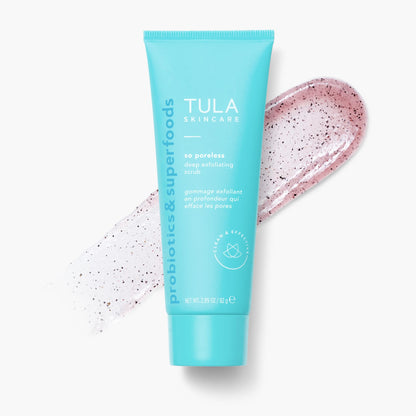 TULA probiotic exfoliating scrub packaging box