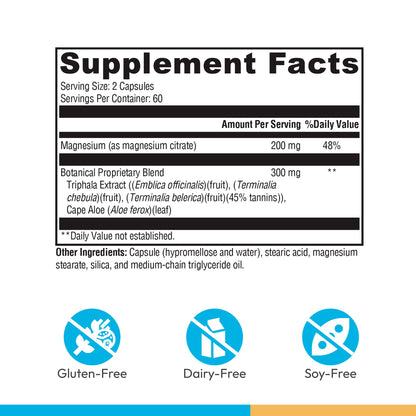 XYMOGEN ColonX premium gastrointestinal regularity supplement bottle displaying supplement facts