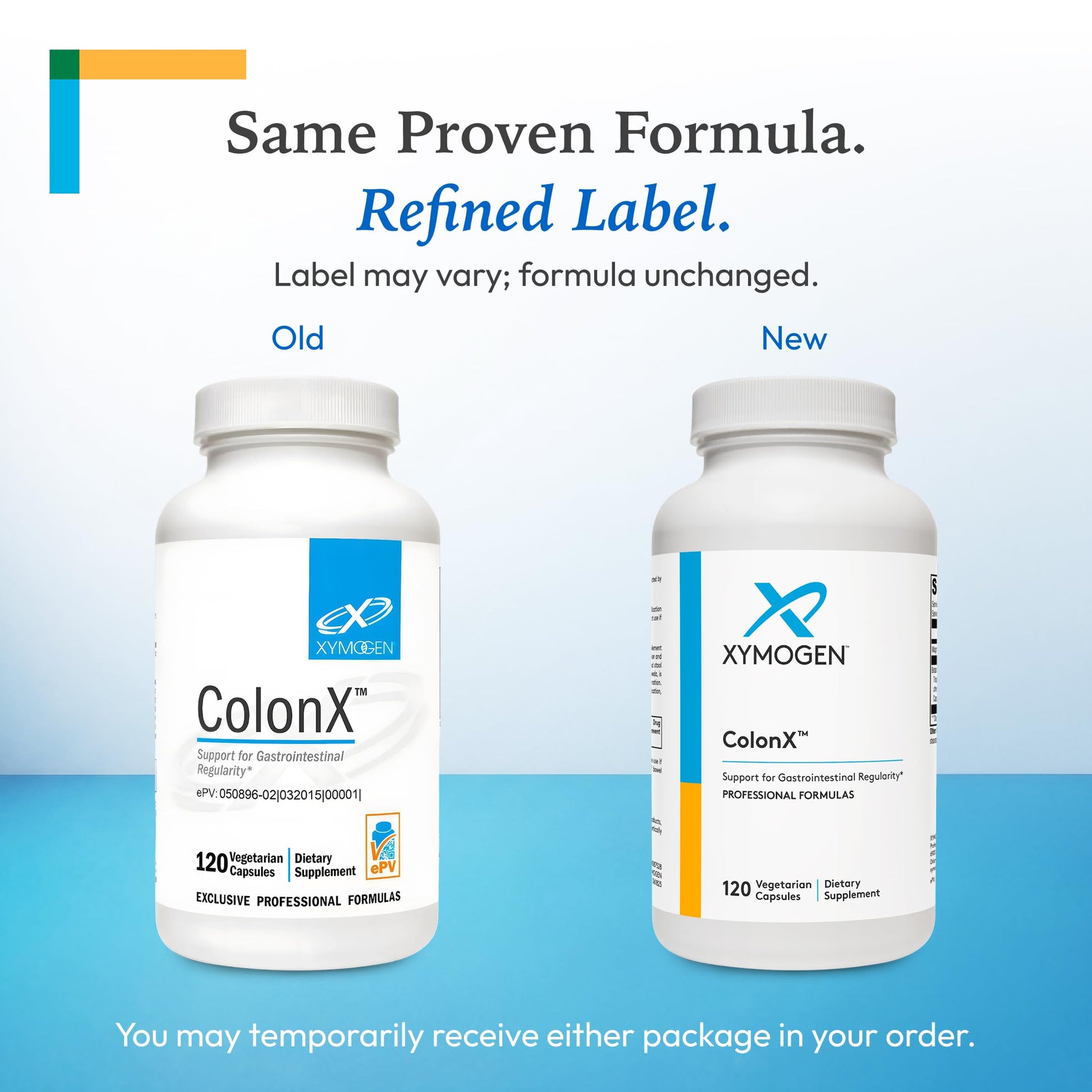 XYMOGEN ColonX vegetarian capsules for bowel motility and gentle relief from occasional constipation