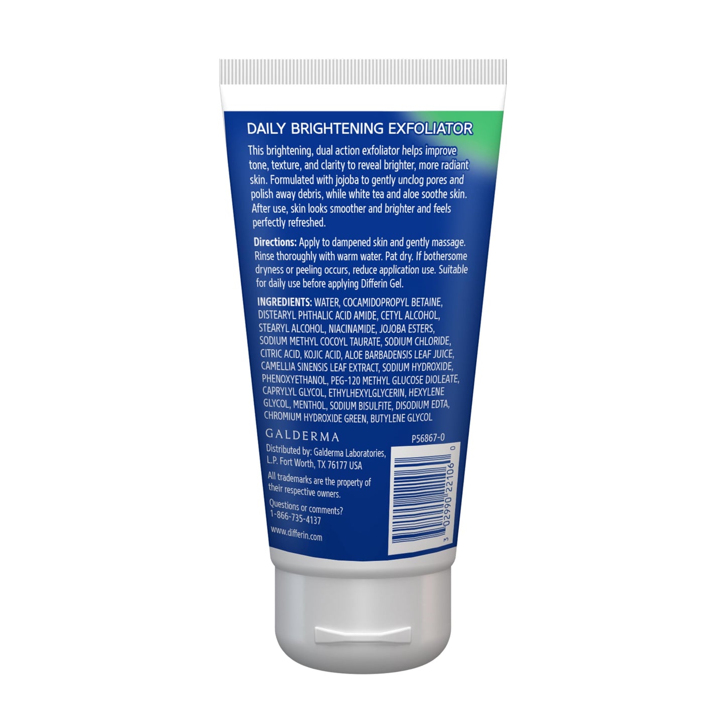 Differin face scrub for improving skin clarity and radiance