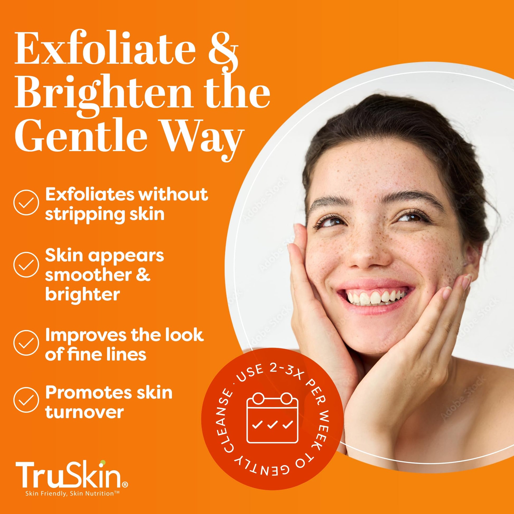 Texture shot of TruSkin Vitamin C physical face scrub showing ultra fine exfoliating grains.