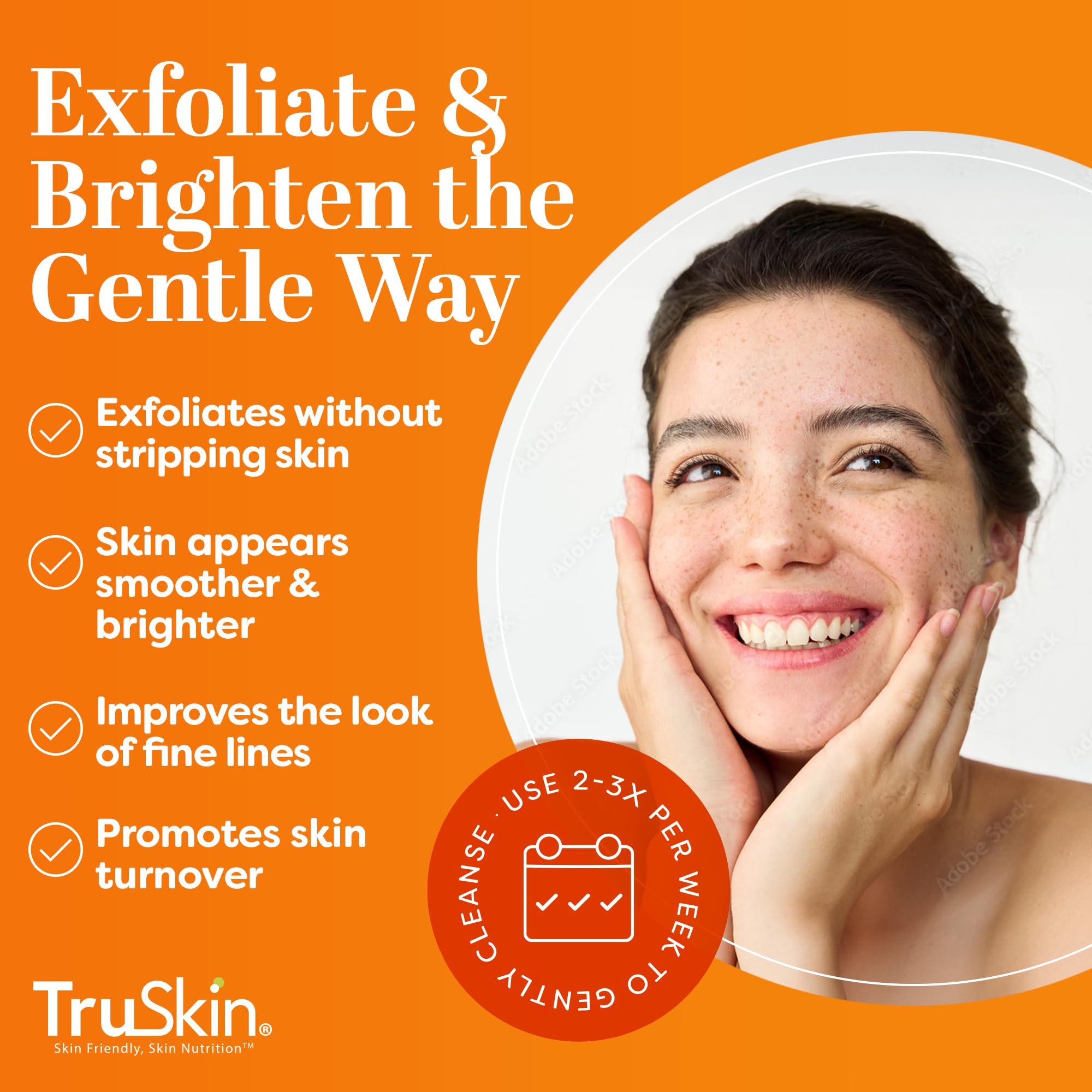 Texture shot of TruSkin Vitamin C physical face scrub showing ultra fine exfoliating grains.