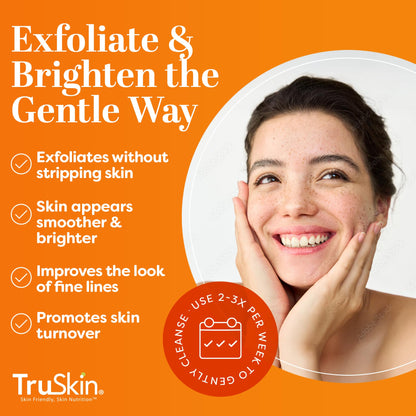 Texture shot of TruSkin Vitamin C physical face scrub showing ultra fine exfoliating grains.