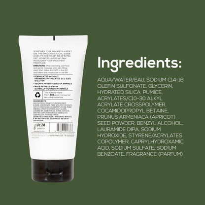 Authentic Marlowe daily exfoliating cleanser bottle close up
