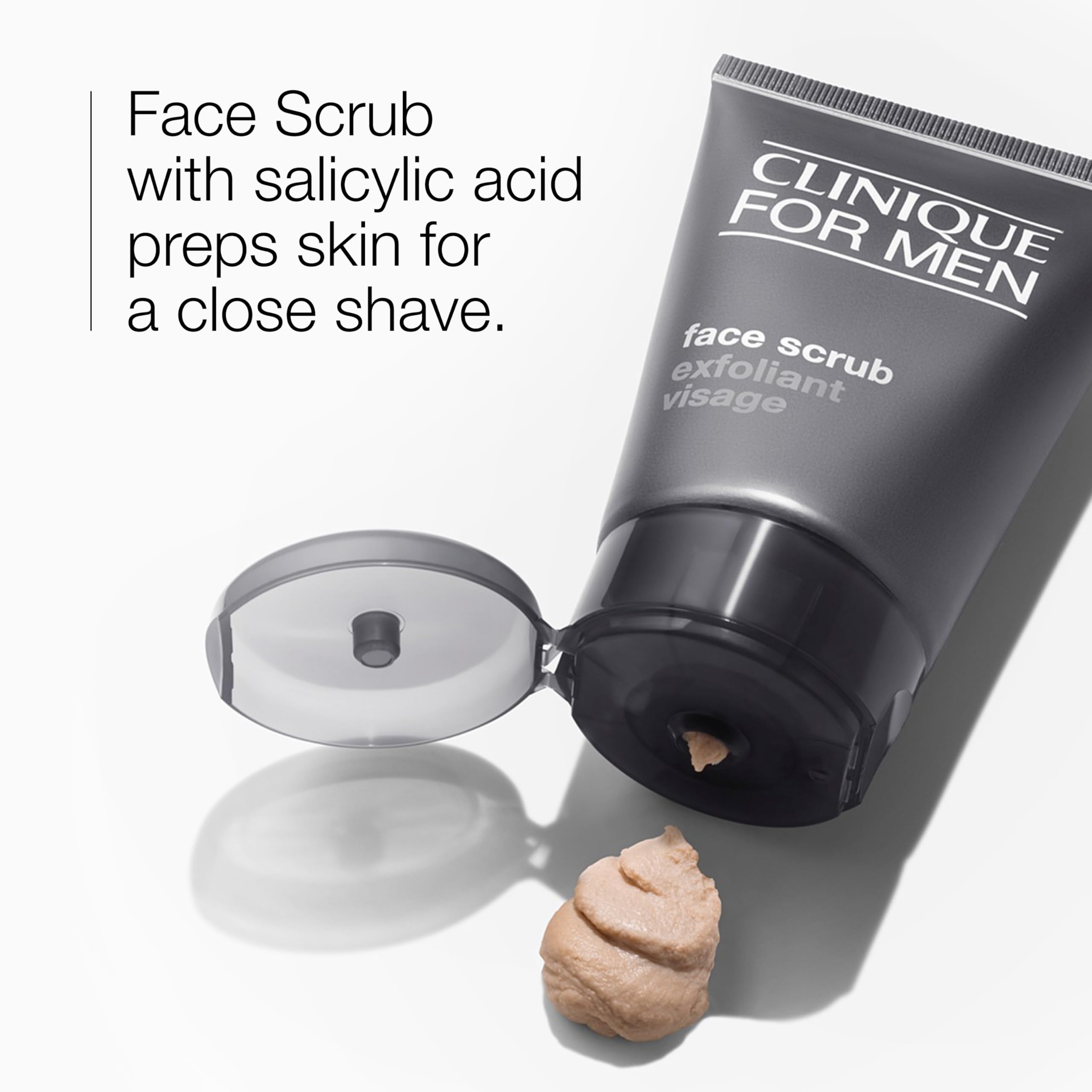Clinique For Men Face Scrub 3.4 fluid ounce packaging angle view