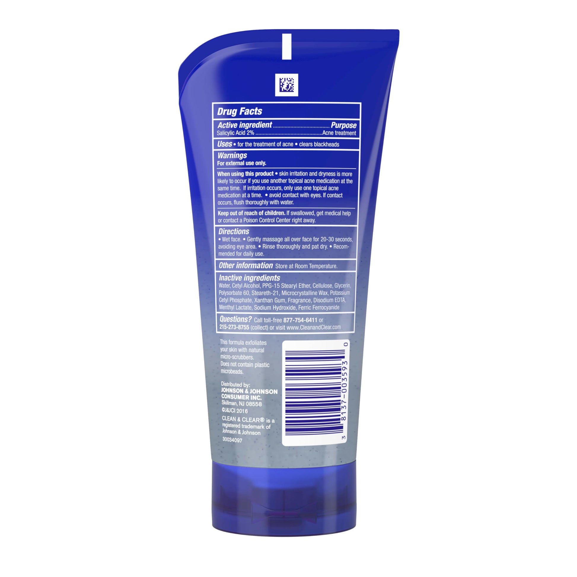 Clean And Clear daily acne medication face scrub for oil control