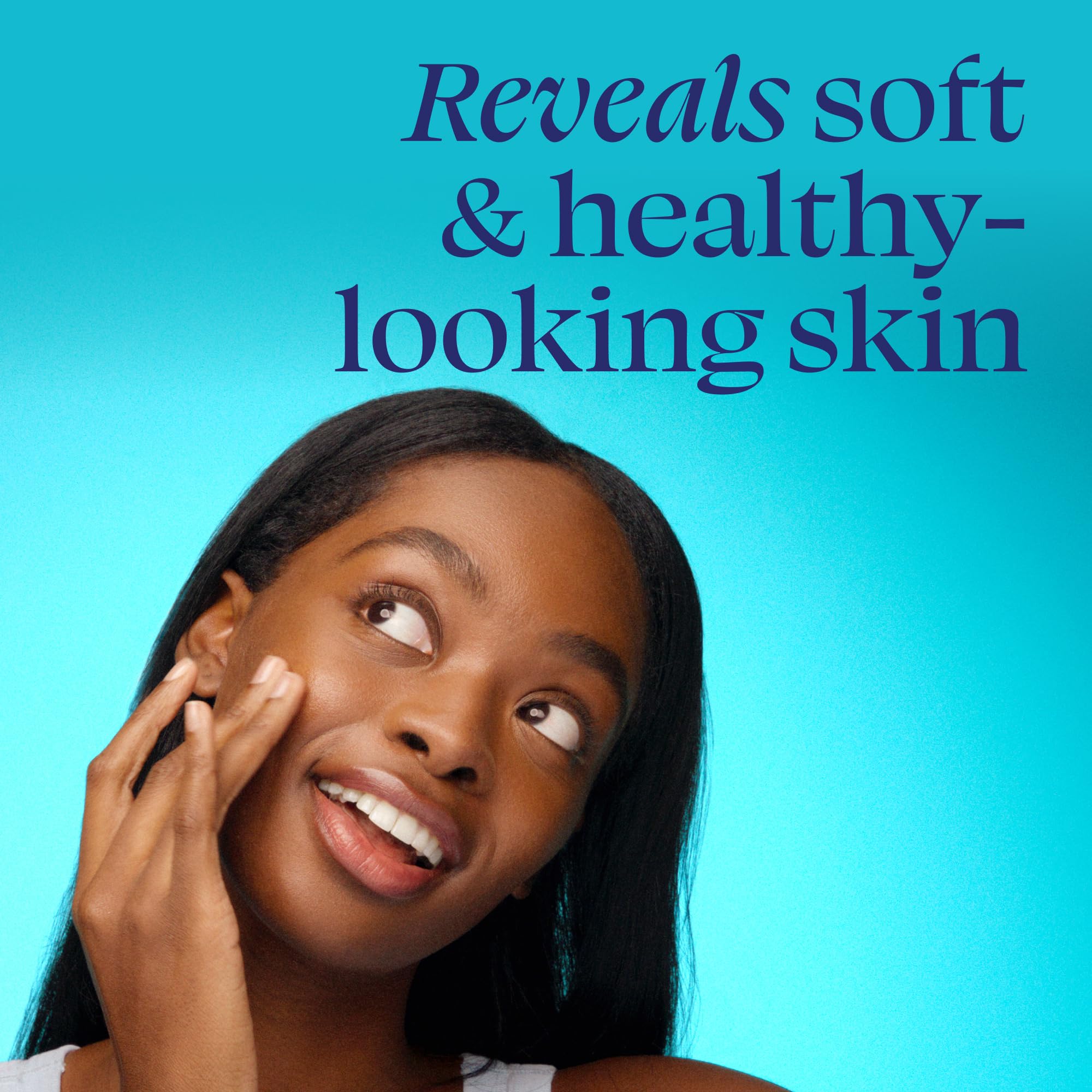 Tula Skincare daily exfoliating scrub tube angled presentation for glowing skin