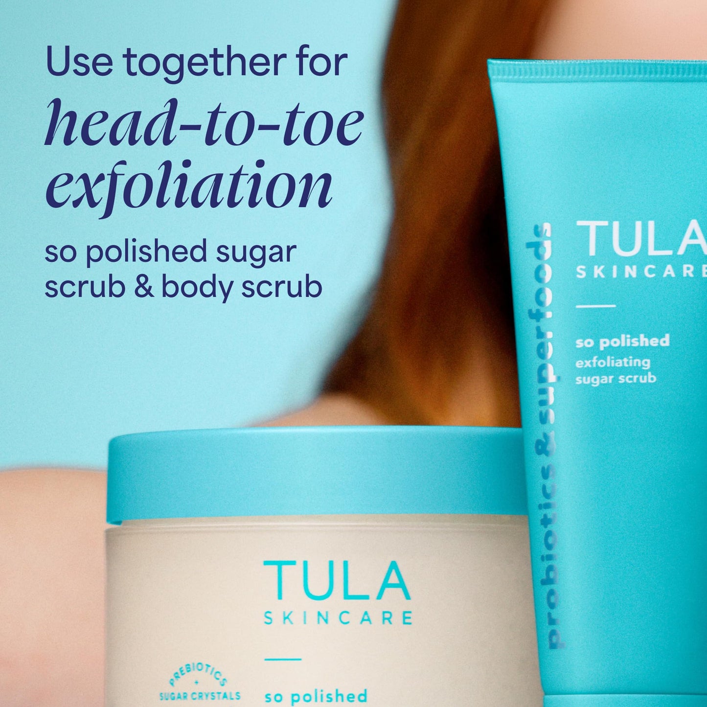 Unboxed authentic USA imported Tula Skincare face scrub highlighting the tropical afterglow theme