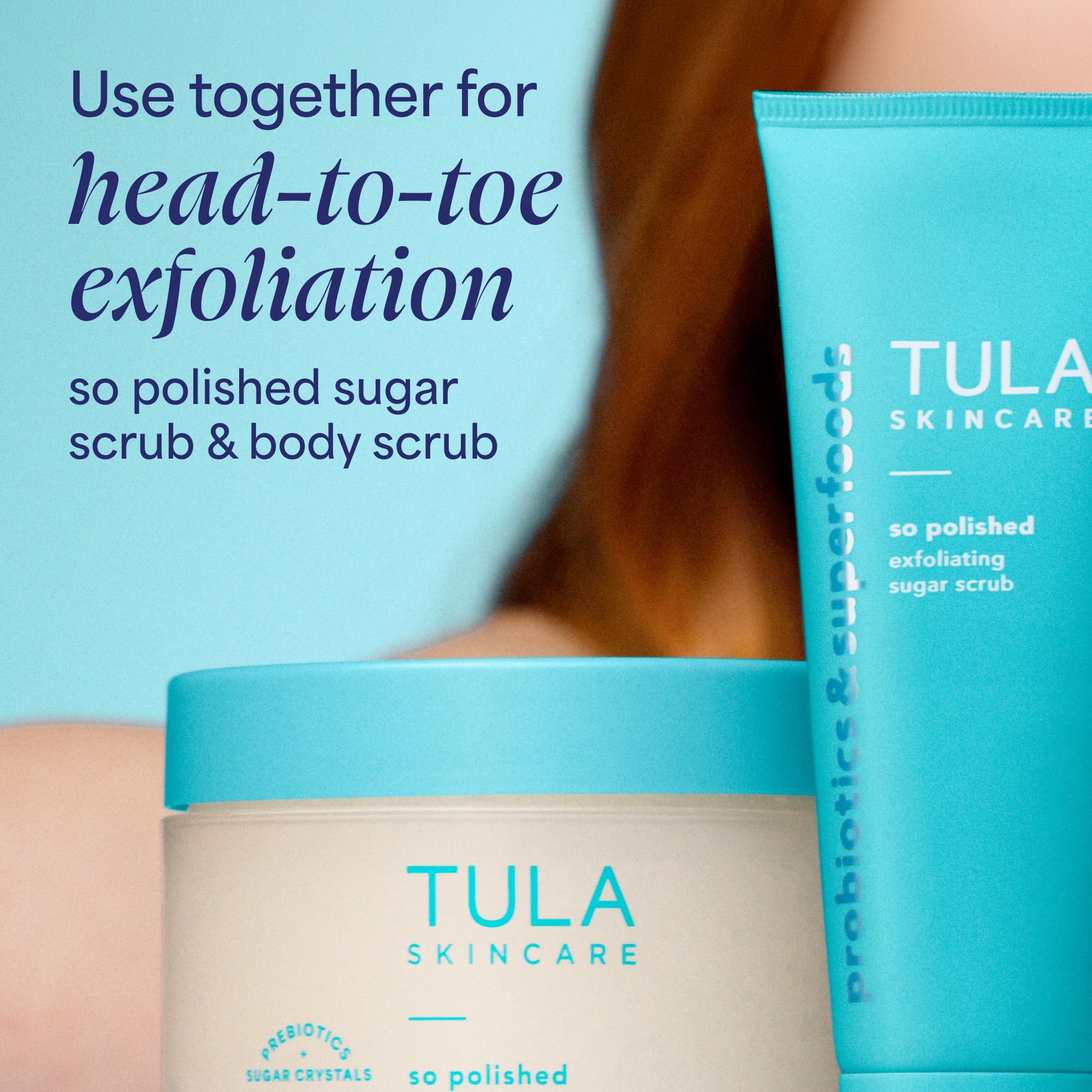 Unboxed authentic USA imported Tula Skincare face scrub highlighting the tropical afterglow theme
