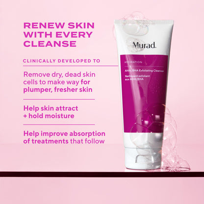 Murad triple action face wash creamy texture with jojoba beads