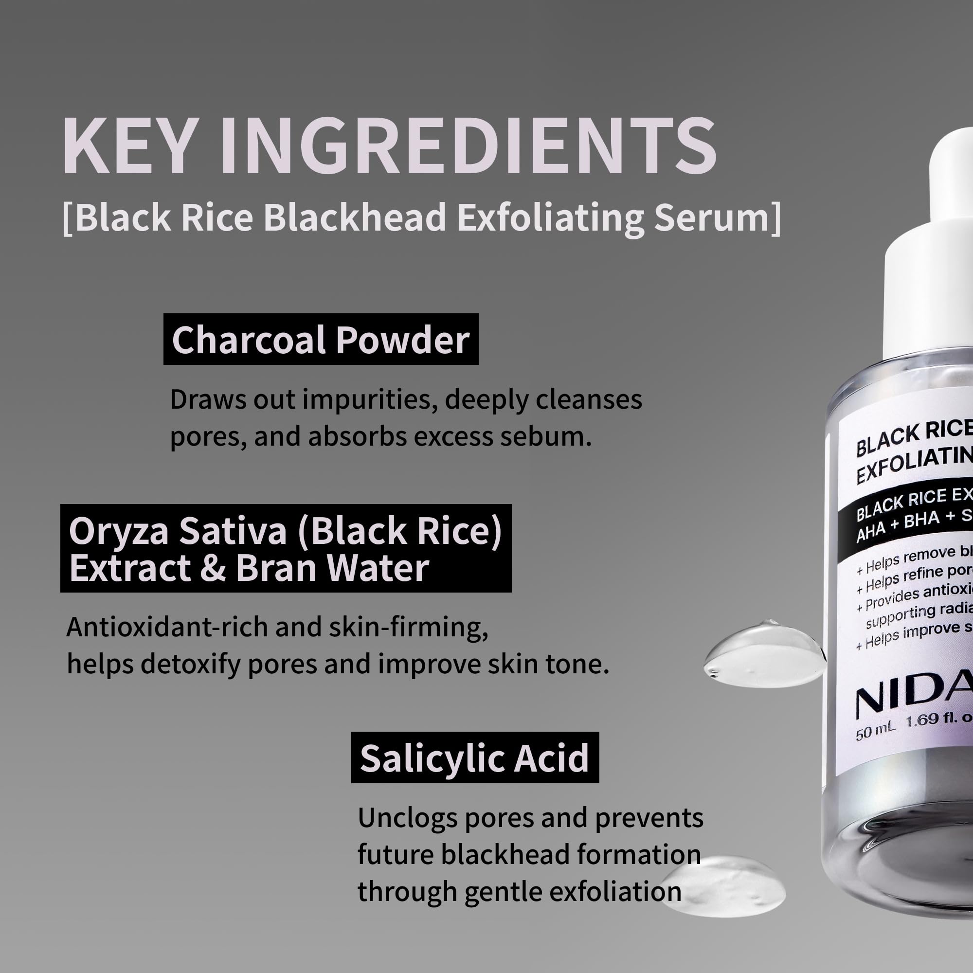 Lightweight texture of NIDA daily soft exfoliating serum being dispensed