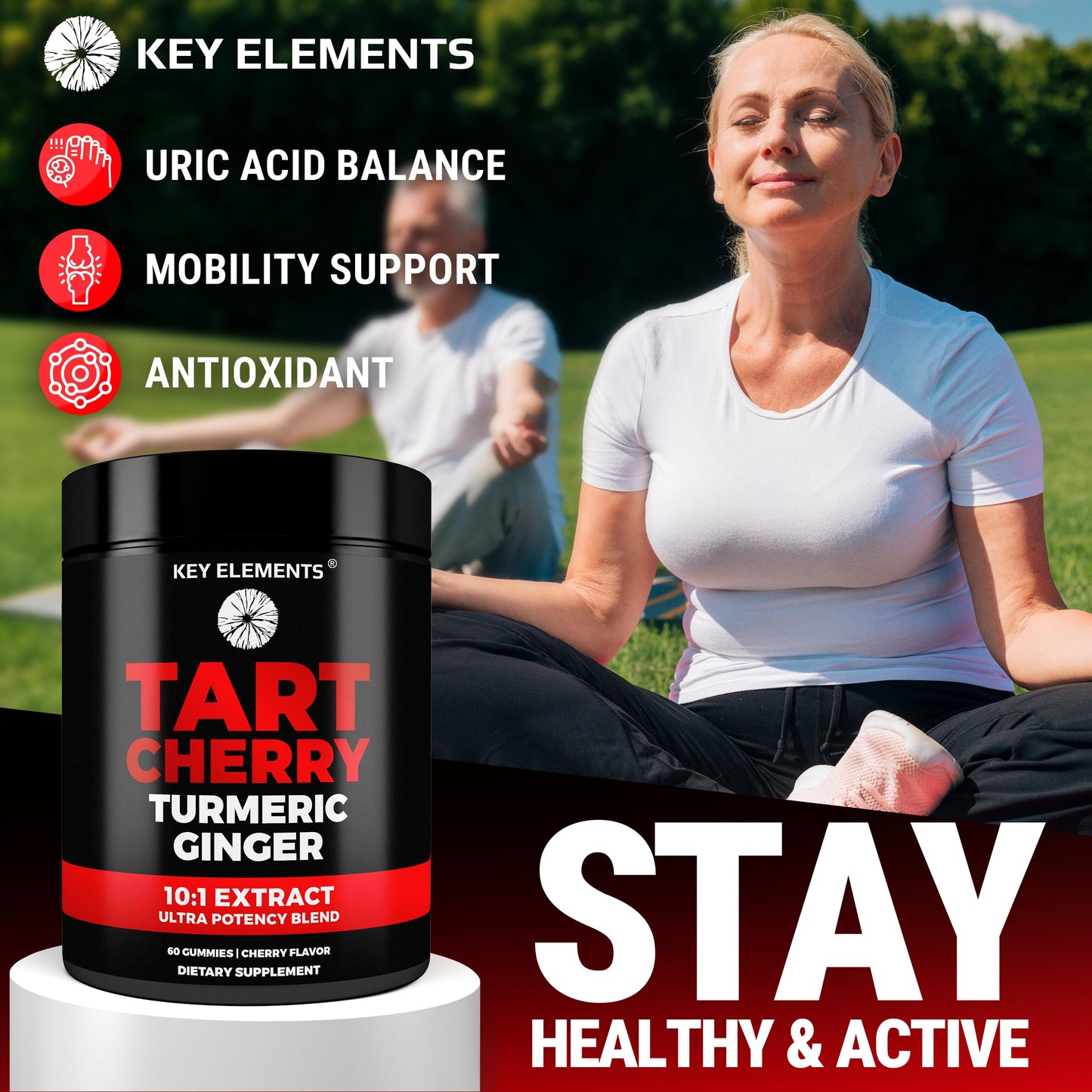 Authentic USA imported Key Elements Tart Cherry extract gummies for muscle recovery