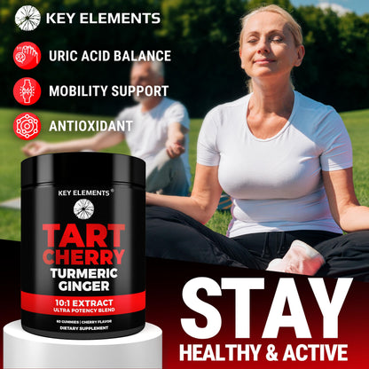Authentic USA imported Key Elements Tart Cherry extract gummies for muscle recovery