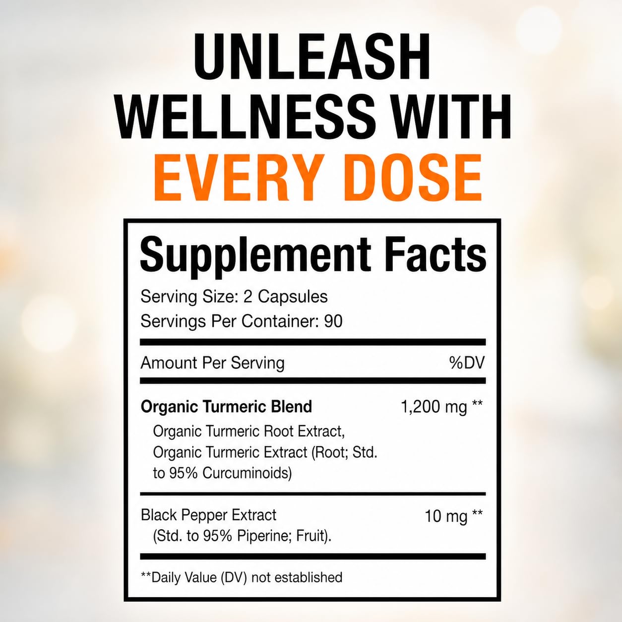 Authentic Pure By Nature turmeric curcuminoids with black pepper piperine extract packaging close up