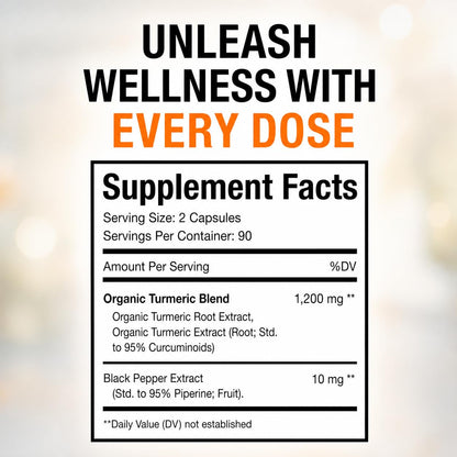 Authentic Pure By Nature turmeric curcuminoids with black pepper piperine extract packaging close up