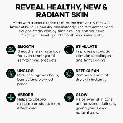 Dermasuri deep cleansing skincare routine setup with the black exfoliating face cloth dry view.