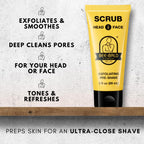 Bee Bald head and face scrub packaging back label