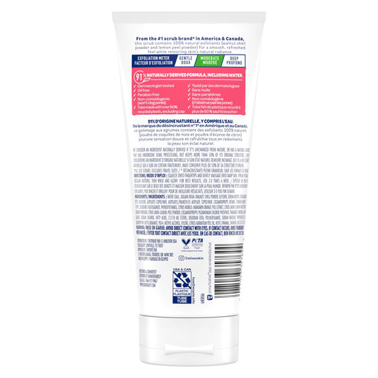 St. Ives citrus brightening face exfoliator tube standing upright.
