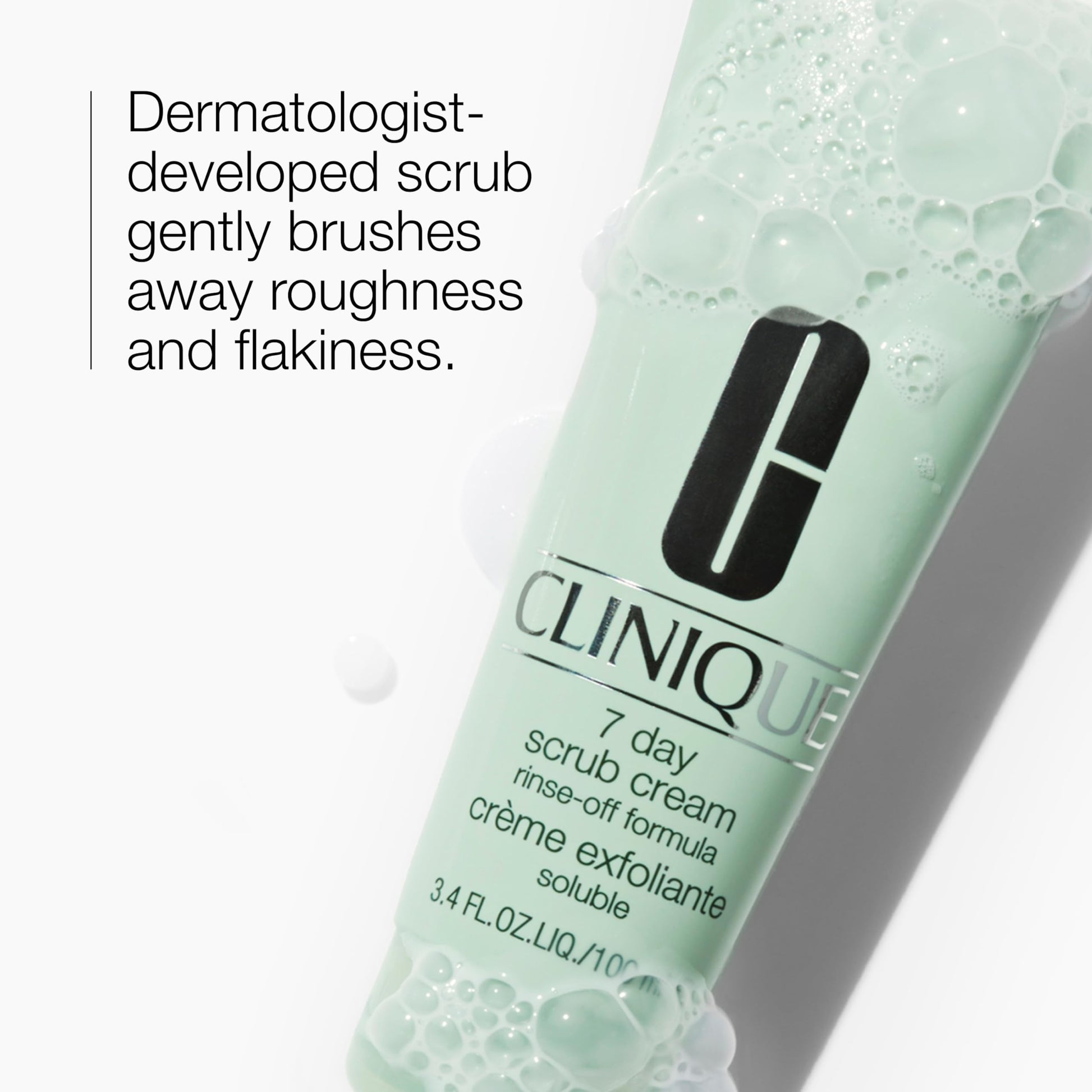 Clinique 7 Day Rinse Off Formula light green tube packaging