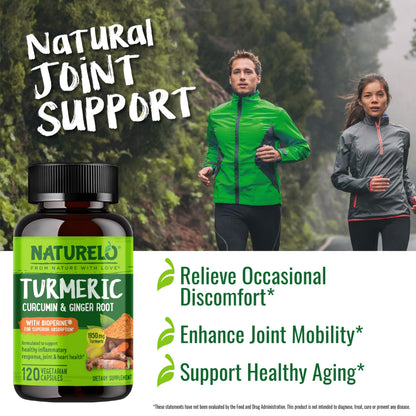 NATURELO joint care formula with BioPerine for enhanced absorption.