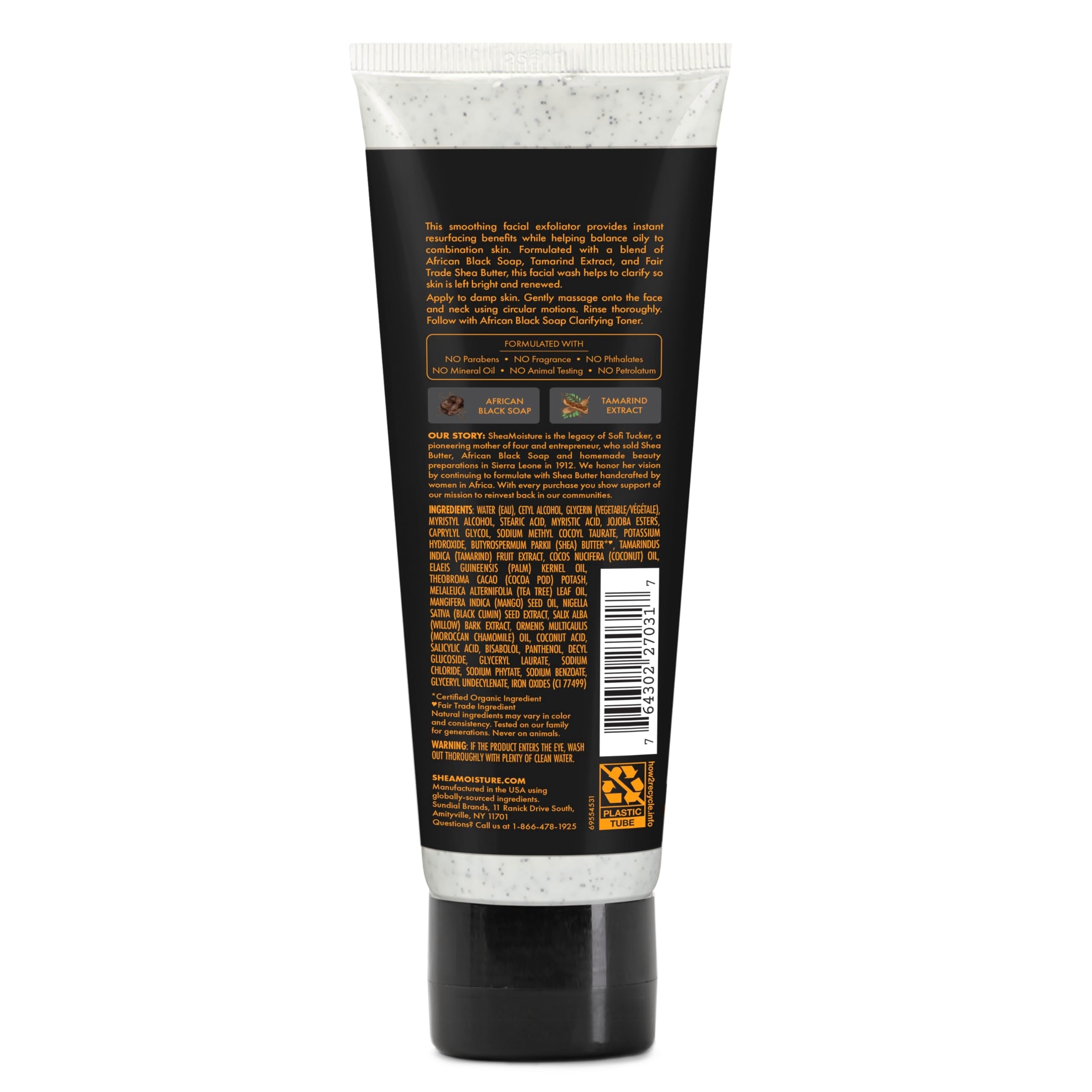 SheaMoisture clarifying face wash and exfoliator for acne prone skin