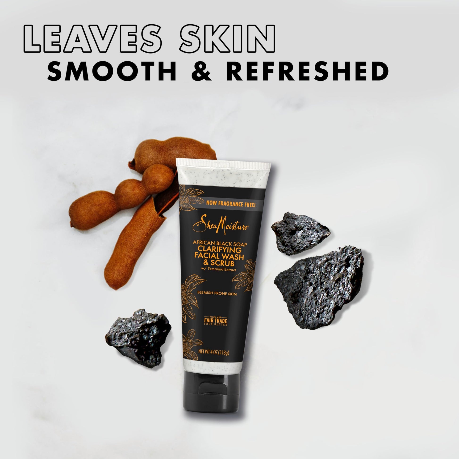 SheaMoisture tamarind extract and tea tree oil face scrub bottle