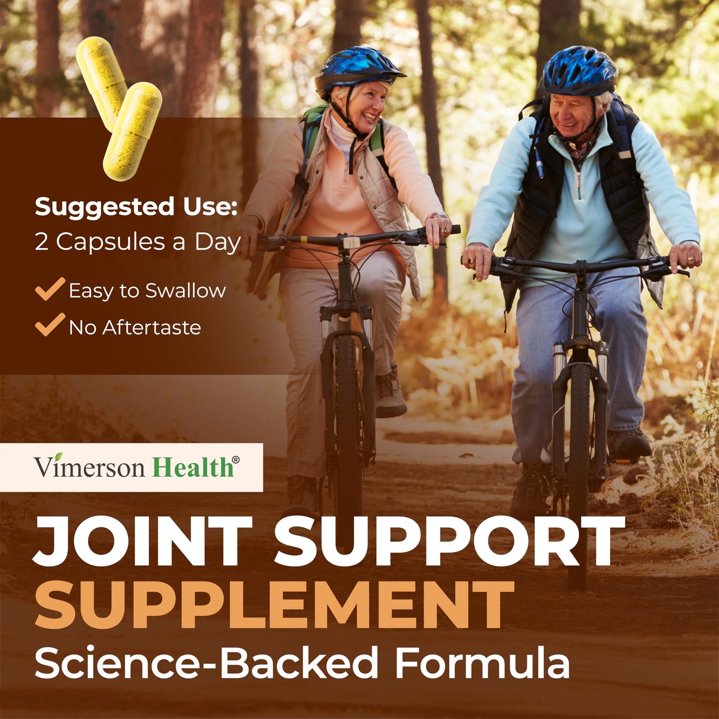 Vimerson Health Turmeric Curcumin and Moringa Oleifera herbal capsules layout illustrating size and vegan formula.