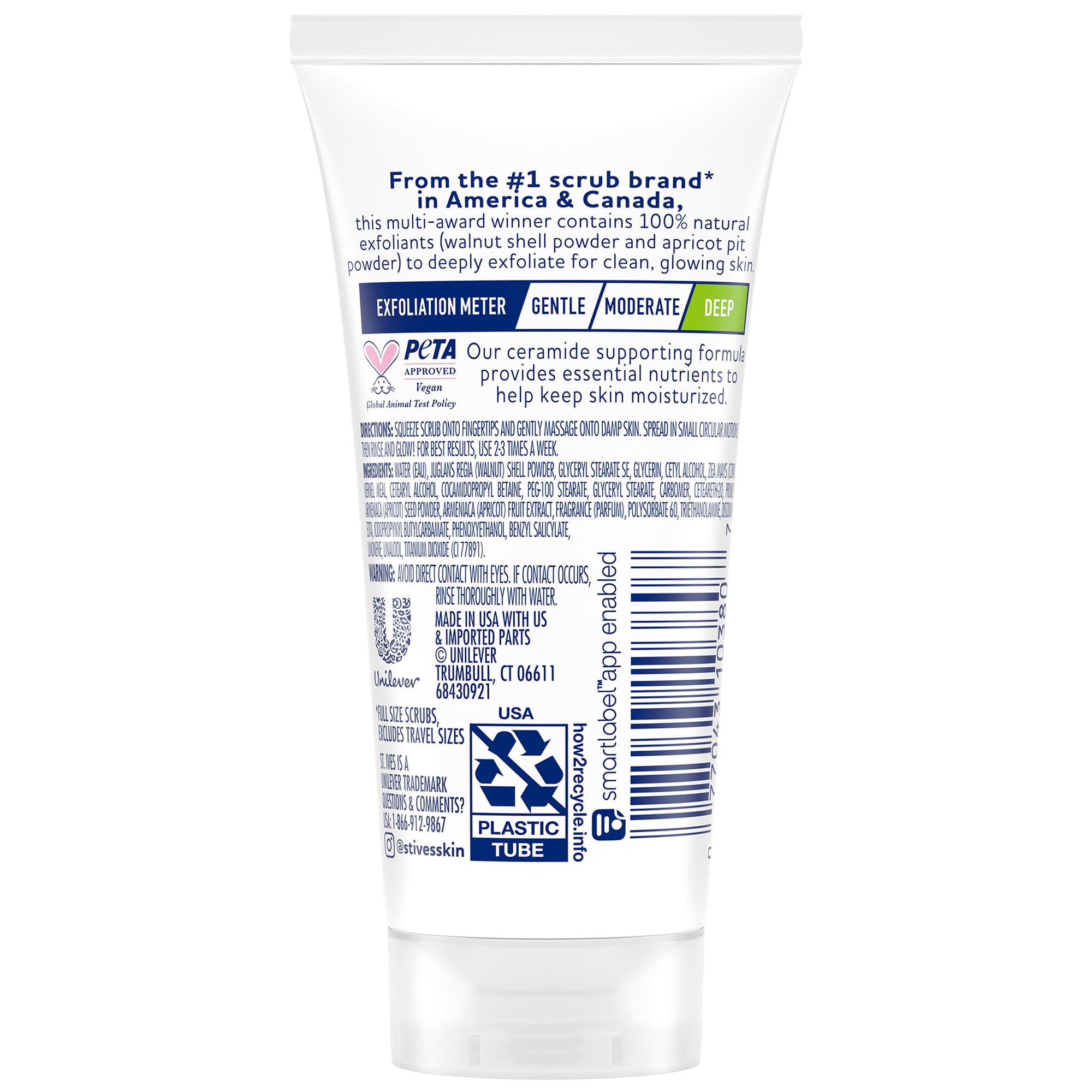 St. Ives deep exfoliating face scrub one ounce tube for glowing skin