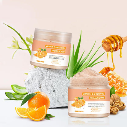 Tamoskiny Vitamin C and Retinol face scrub back directions for use