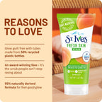 St. Ives Fresh Skin apricot scrub lifestyle flat lay