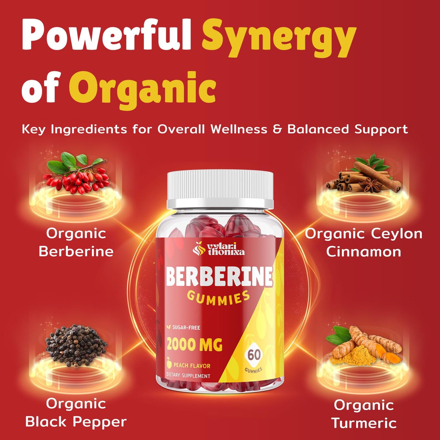 Vylarithonixa berberine HCL 2000mg premium formula lifestyle presentation