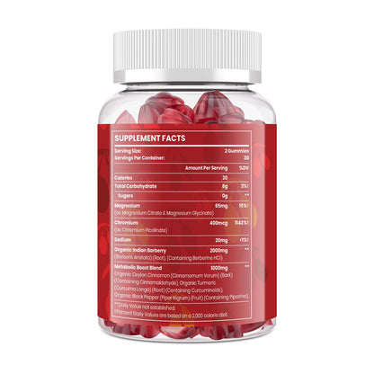 Vylarithonixa metabolic master switch blood sugar support gummy bottle back label