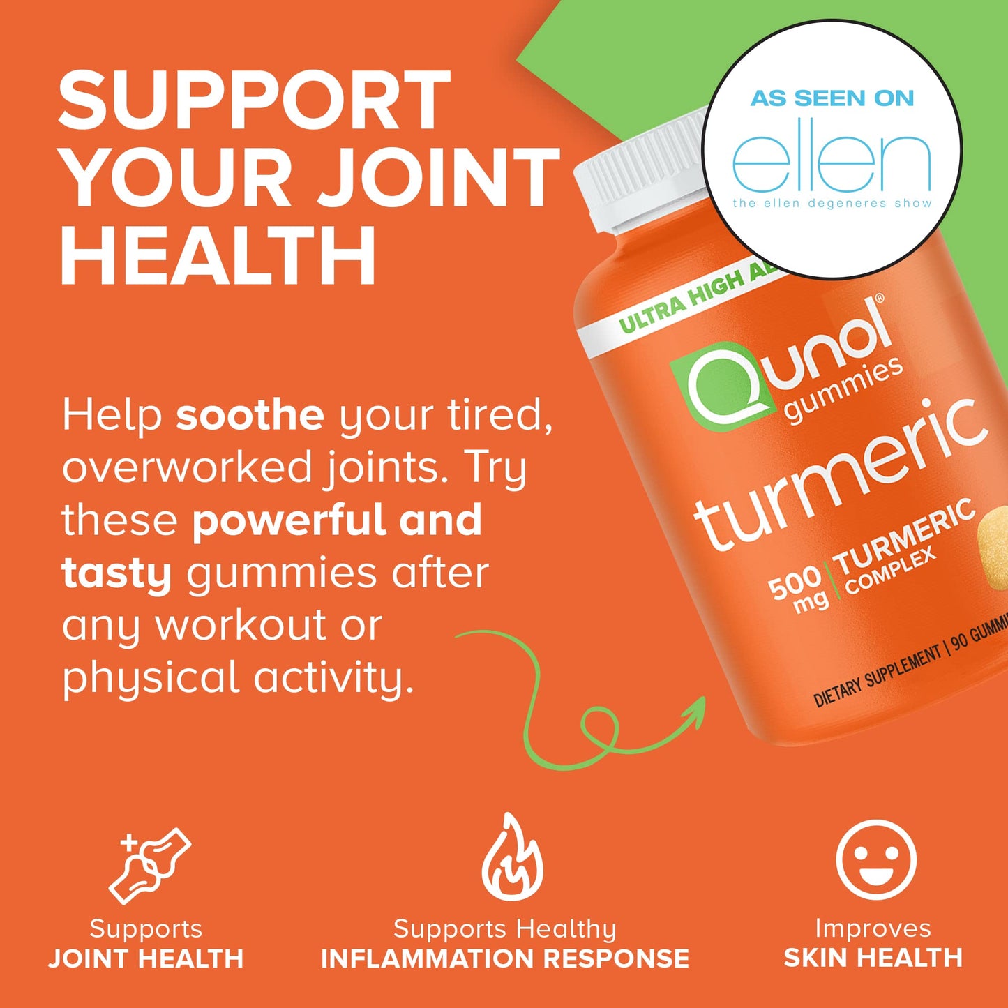 Qunol 500mg turmeric complex chewable supplements for healthy inflammation response