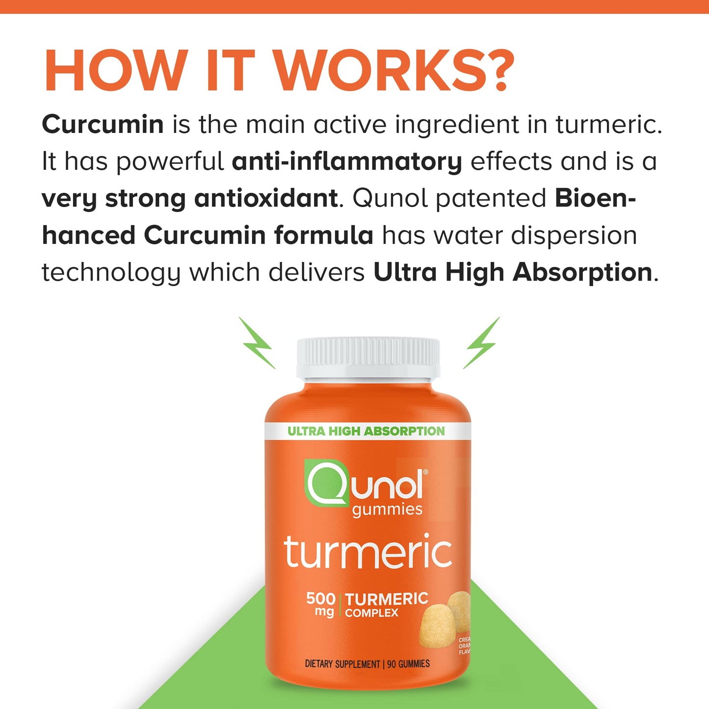 Vegan and gluten-free turmeric joint support gummies with natural tangerine flavor