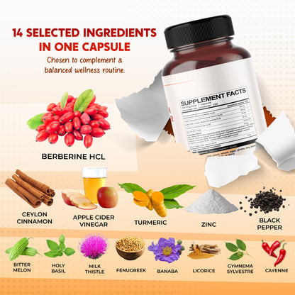 PEAKPURY herbal blend supplement bottle showing ingredient list and nutritional facts label