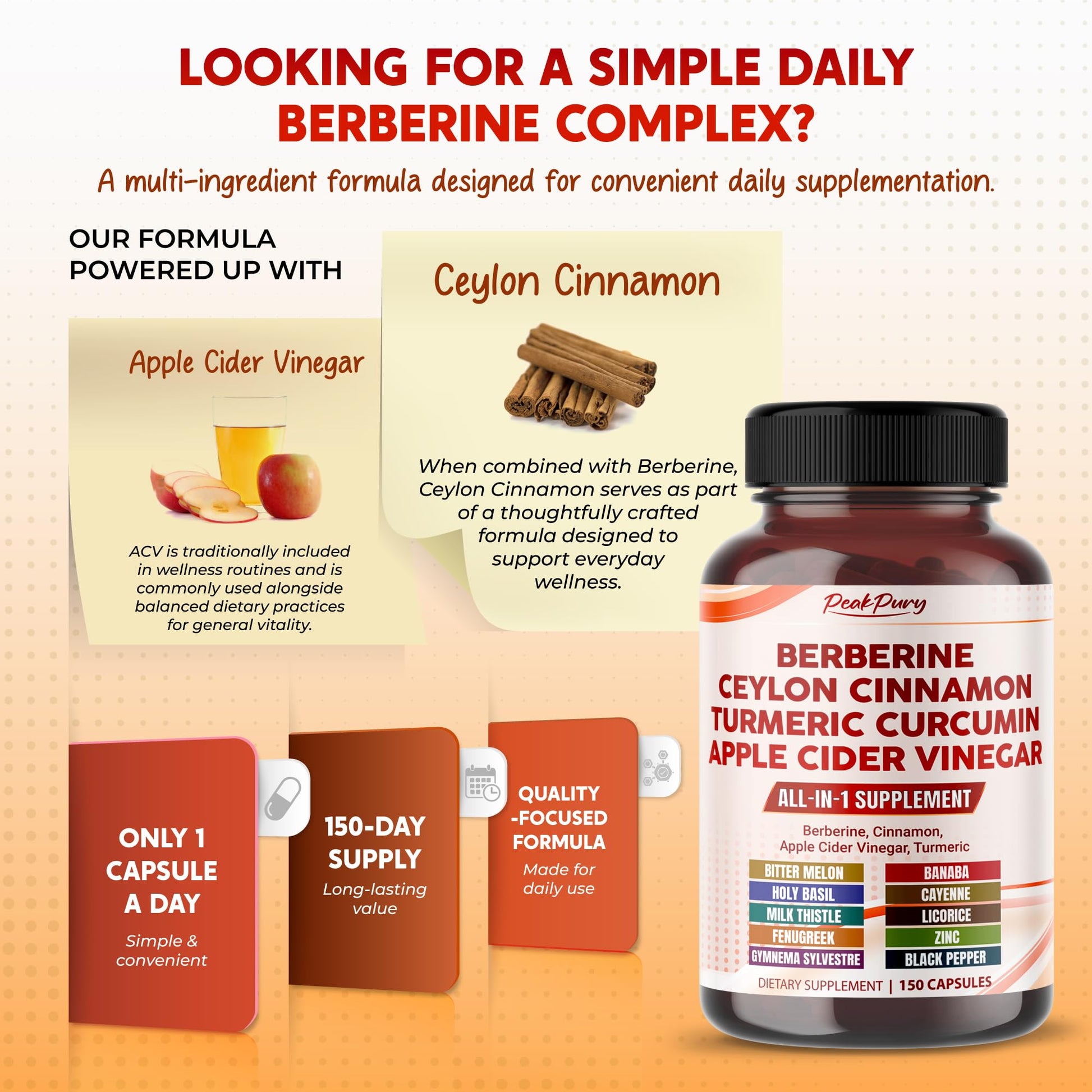 PEAKPURY berberine vegetarian capsules close up view showcasing product purity details
