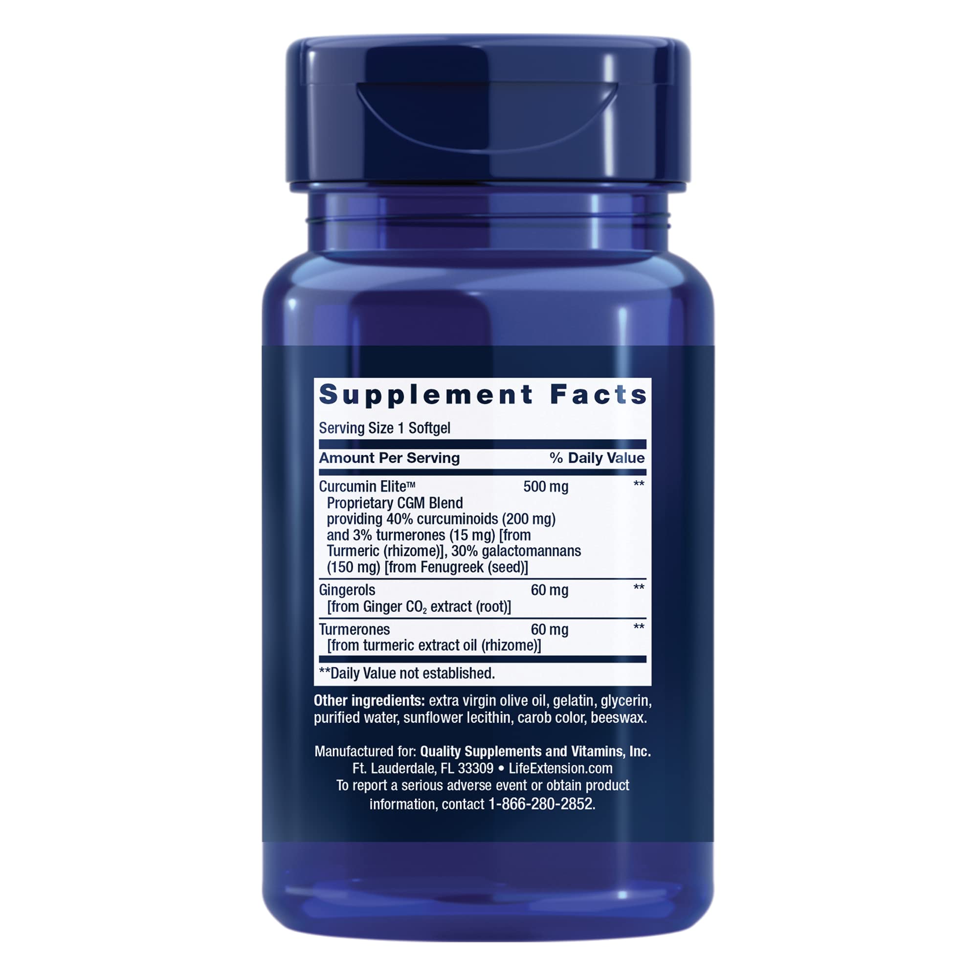 Life Extension Advanced Curcumin Elite 30 softgels packaging high bioavailability formula
