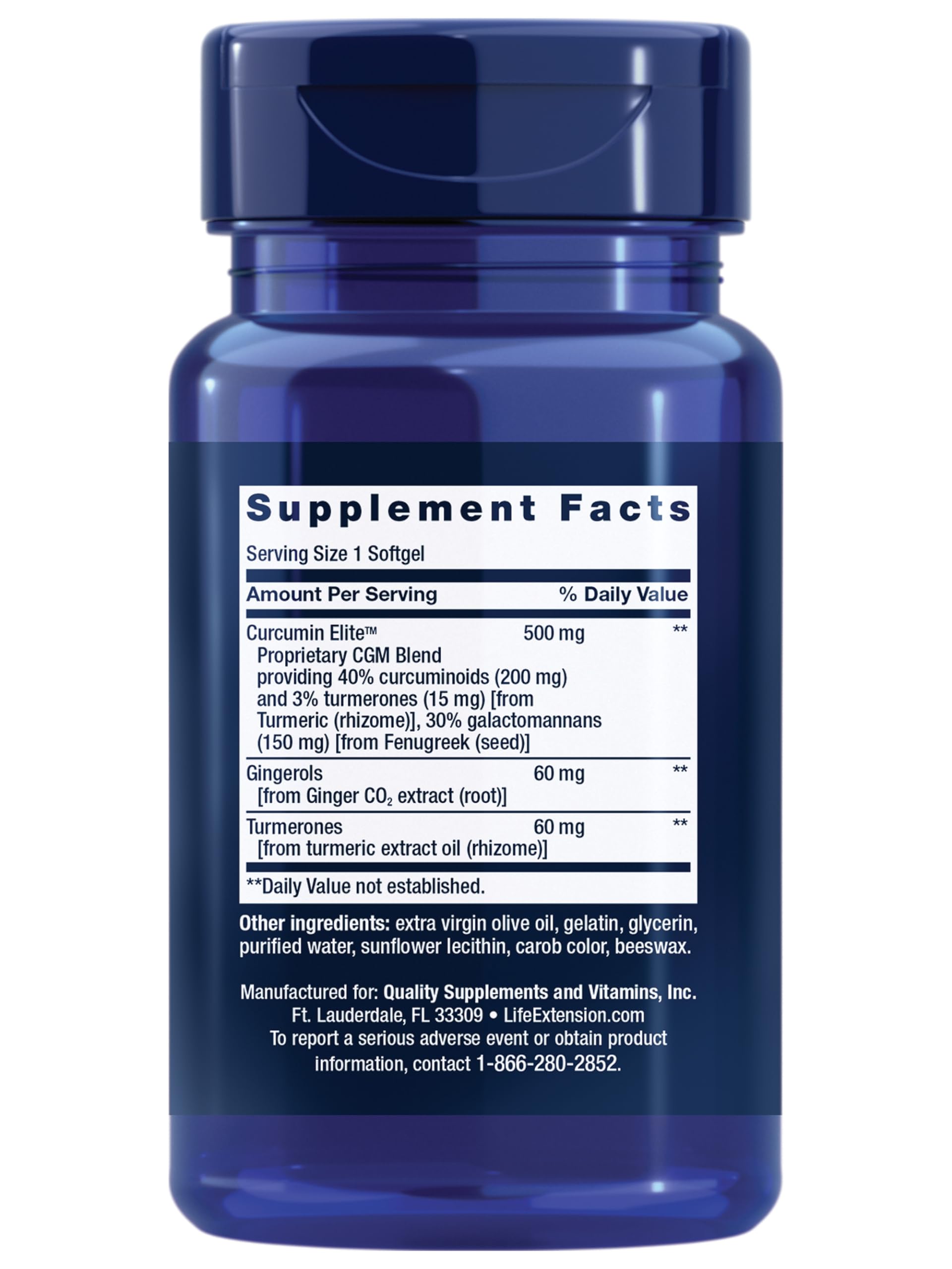 Life Extension Advanced Curcumin Elite softgels dietary supplement for inflammation health