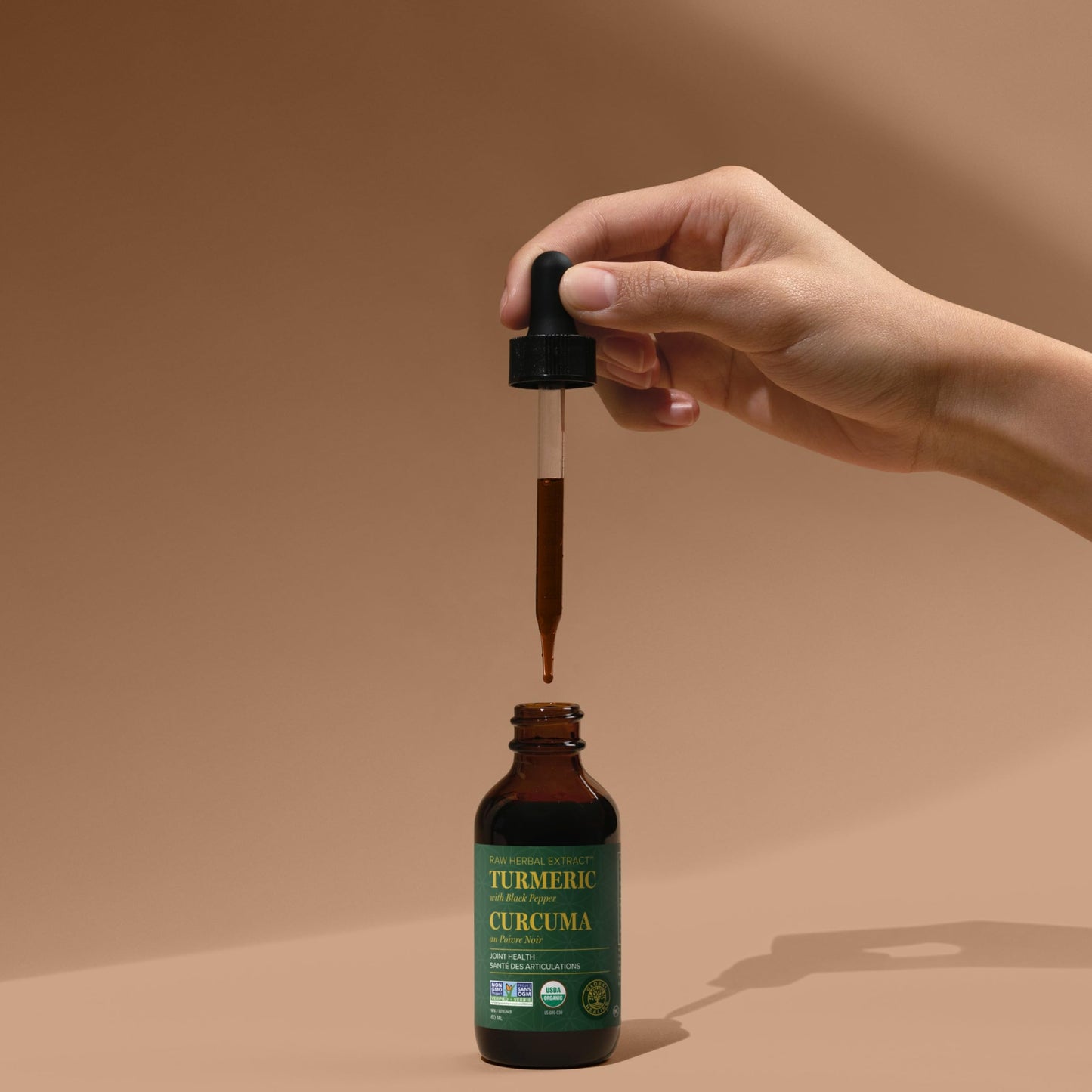 USDA Certified Organic liquid turmeric curcumin drops by Global Healing Center for fast bioavailability.