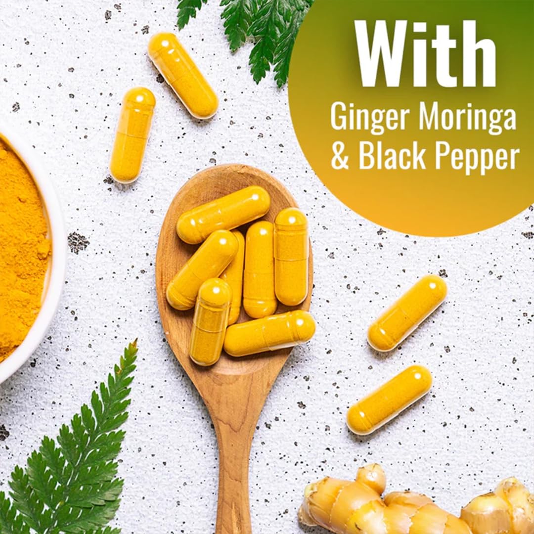 Vitamatic plant-based botanical extract turmeric capsule size and vegetarian cellulose shell details