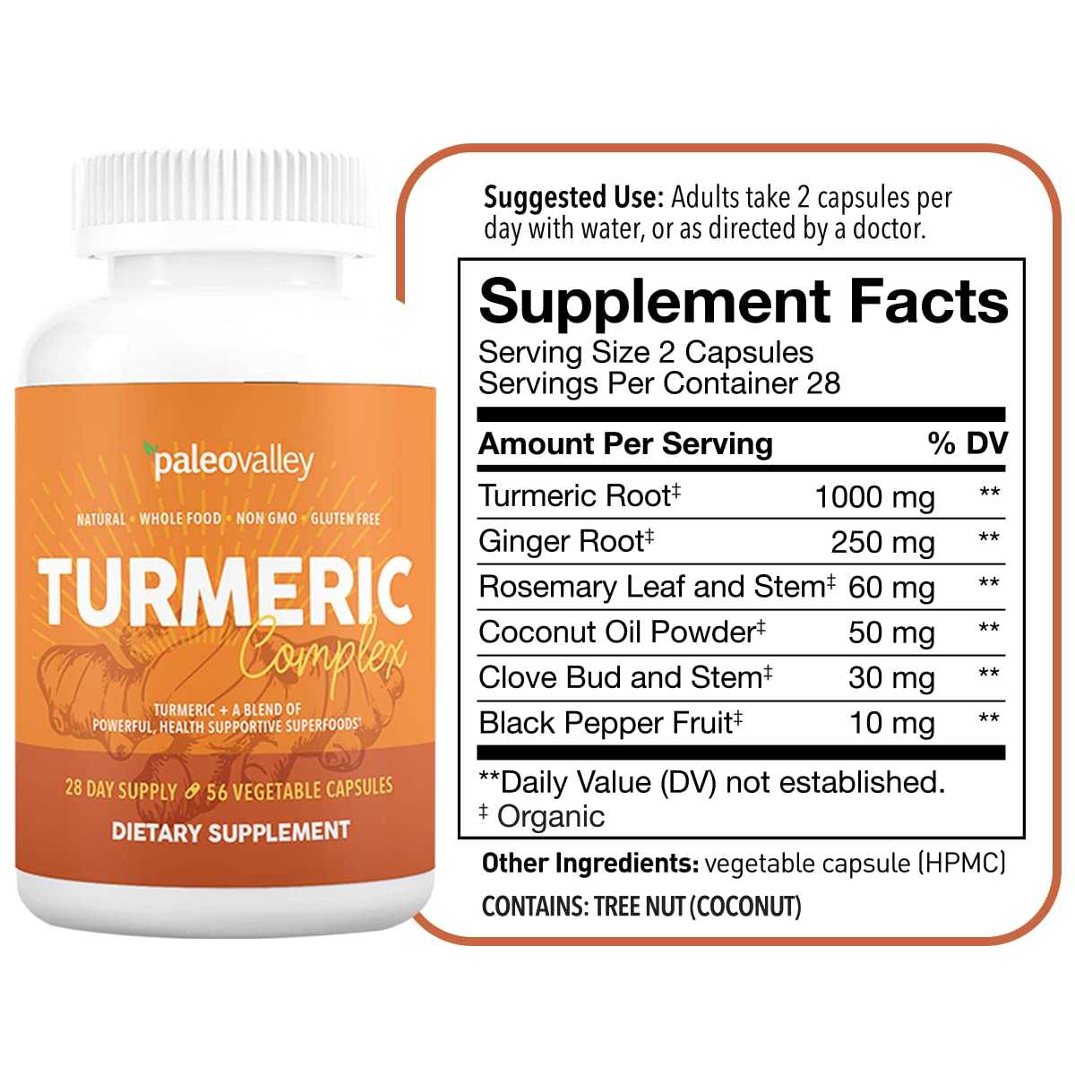 Paleovalley full spectrum turmeric supplement vegetarian capsules