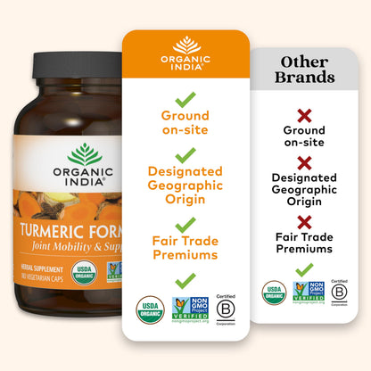 Organic India whole root turmeric curcumin supplement for immune health support