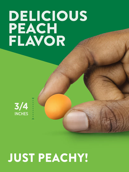 Nature's Truth peach-flavored gluten-free gummies arranged next to the authentic product container.