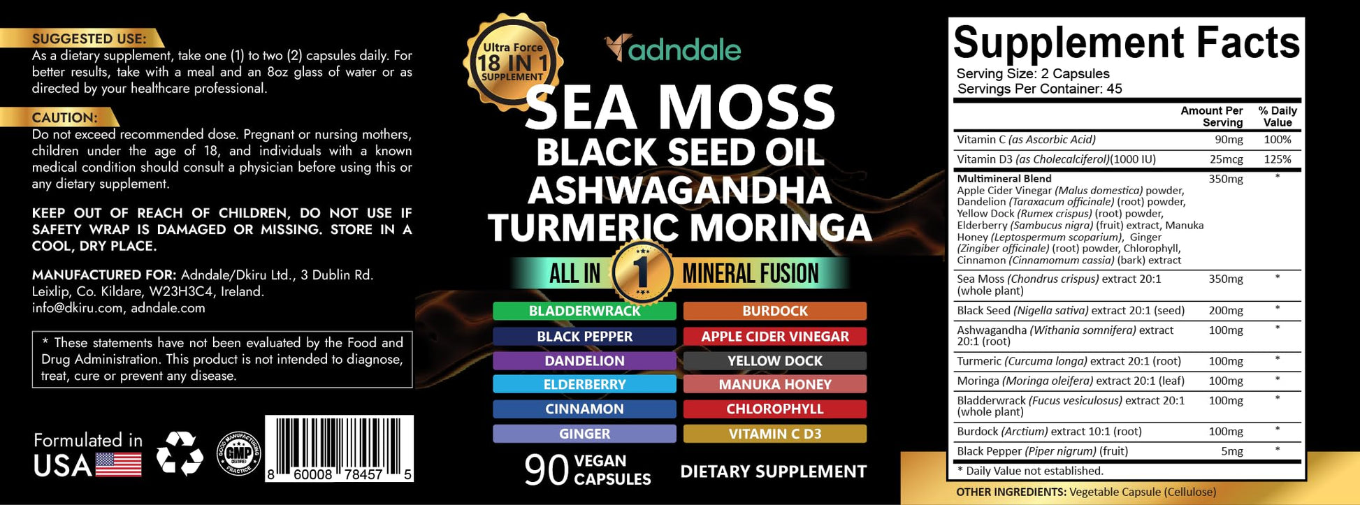 Adndale multi ingredient wellness supplement lifestyle presentation