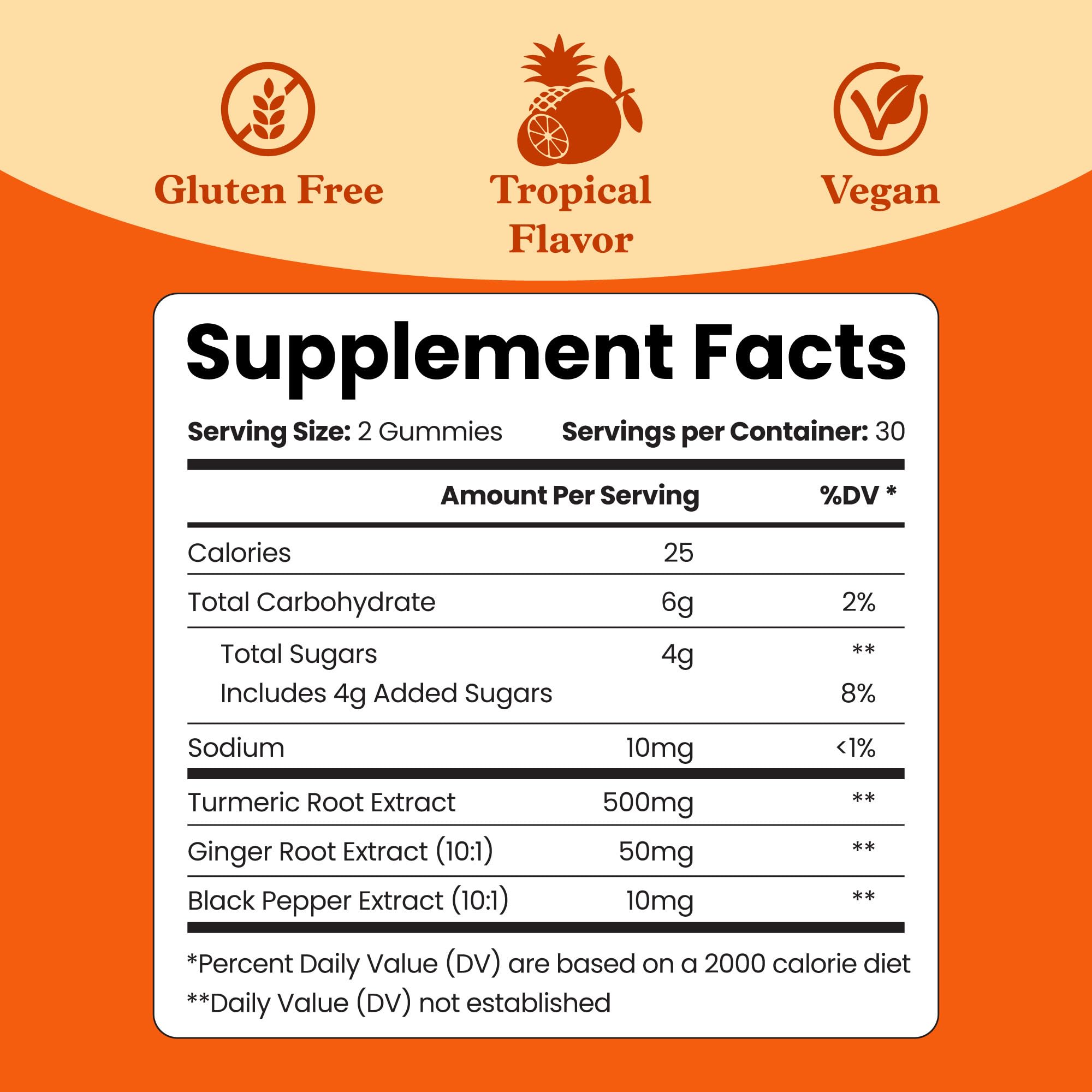 BeLive Turmeric Ginger Gummies tropical flavor health supplement packaging