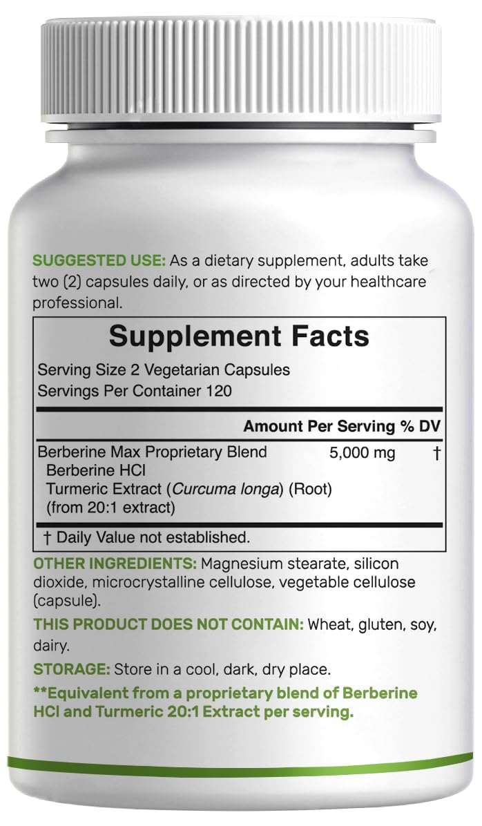 Deal Supplement Berberine Max 5000mg strength supplement highlighting the 120-day supply details.