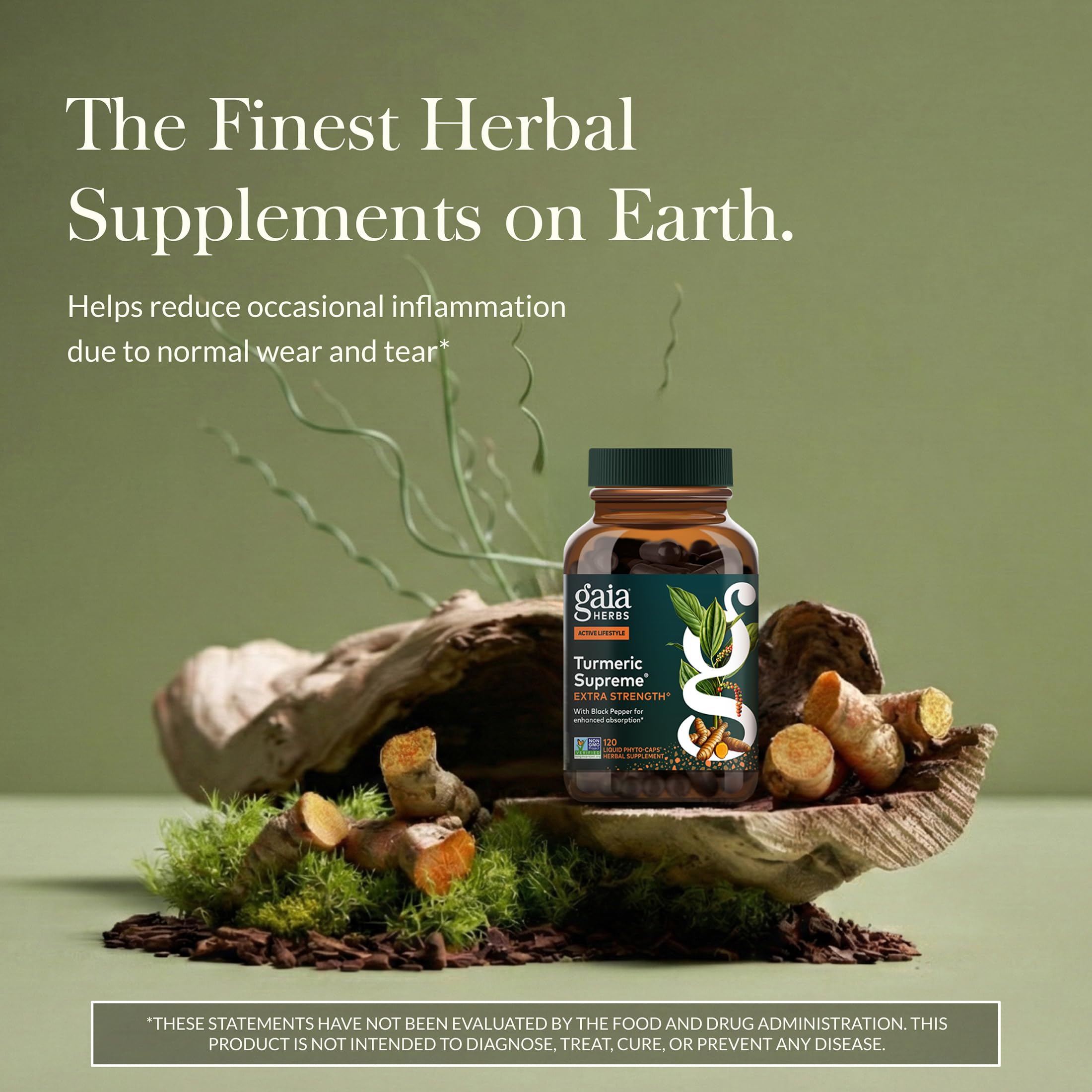 Gaia Herbs Turmeric Supreme Extra Strength supplement facts and ingredient label