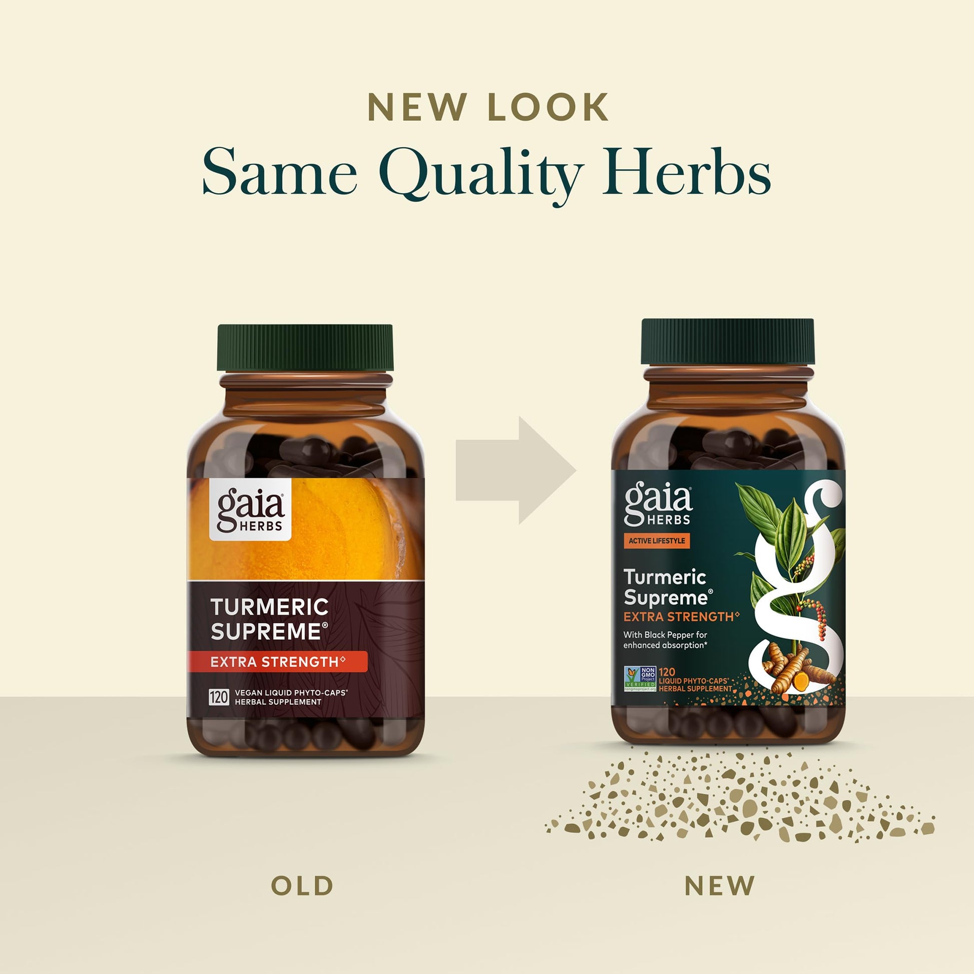 Authentic Gaia Herbs Turmeric Supreme black pepper absorption blend instructions